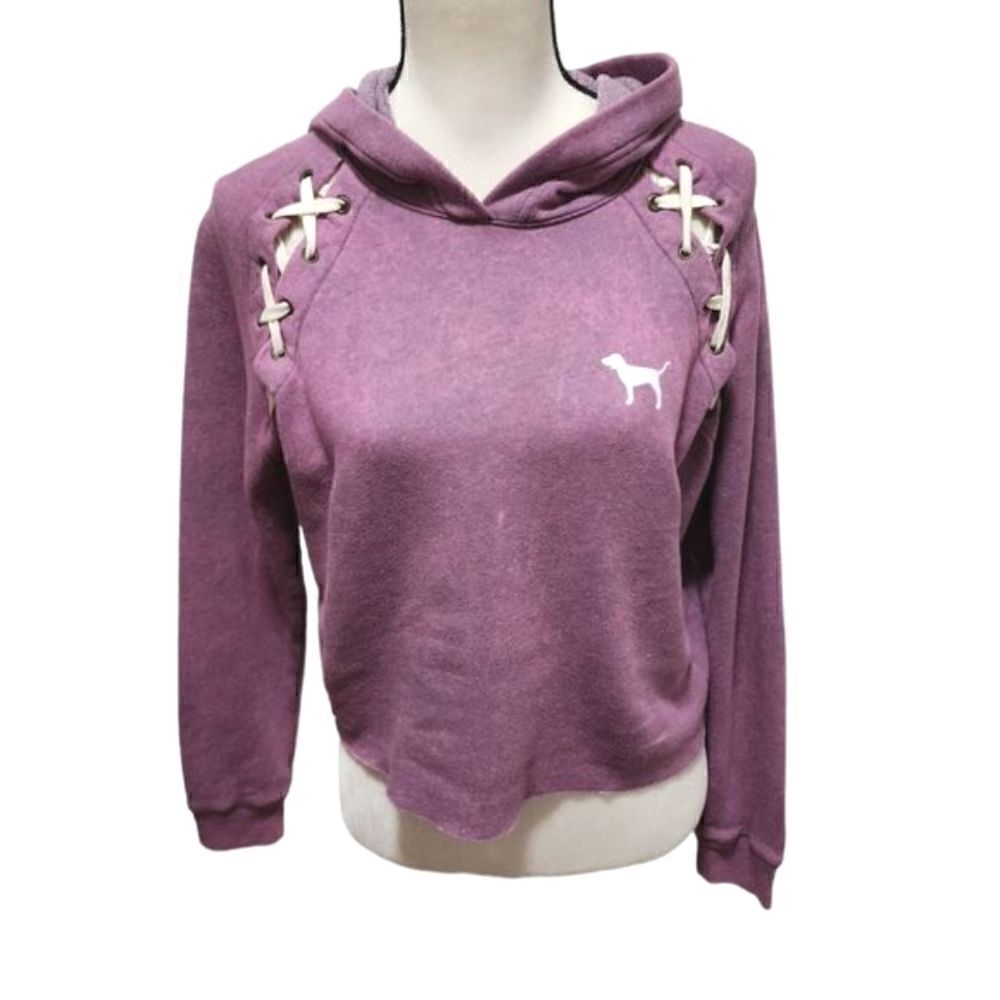 Victoria's secret pink acid washed cropped hoodie